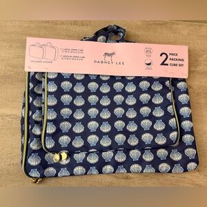 Dabney Lee 2 pc Packing Cube Travel Set Blue Seashell New